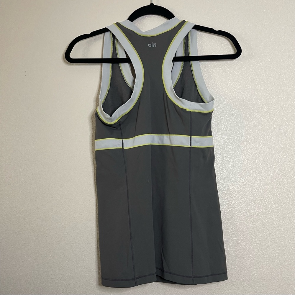 ALO Yoga Coolfit Running Graphite Workout RacerTank Small - Picture 5 of 10